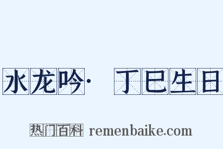 水龙吟·丁巳生日是什么意思的图片